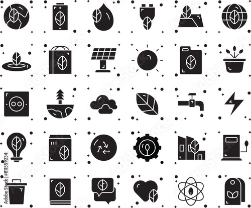 Environment fill set icon vector illustration stock
