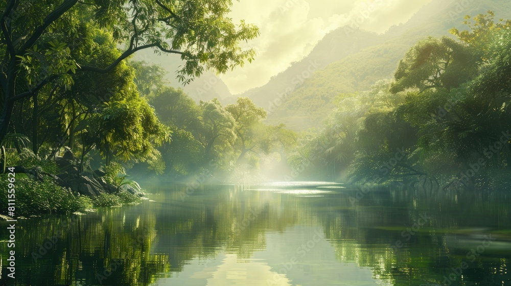 Immerse in a serene canvas from a captivating photo showcasing the beauty of the natural world Immerse in a serene canvas from a captivating photo showcasing the beauty of the natural world