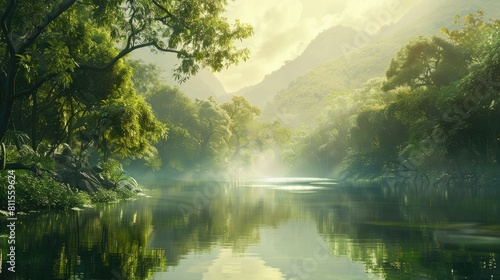 Immerse in a serene canvas from a captivating photo showcasing the beauty of the natural world