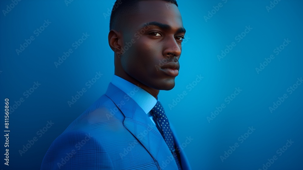 Φωτογραφία African-American Male fashion model - fashion shoot - wearing a high-end busines