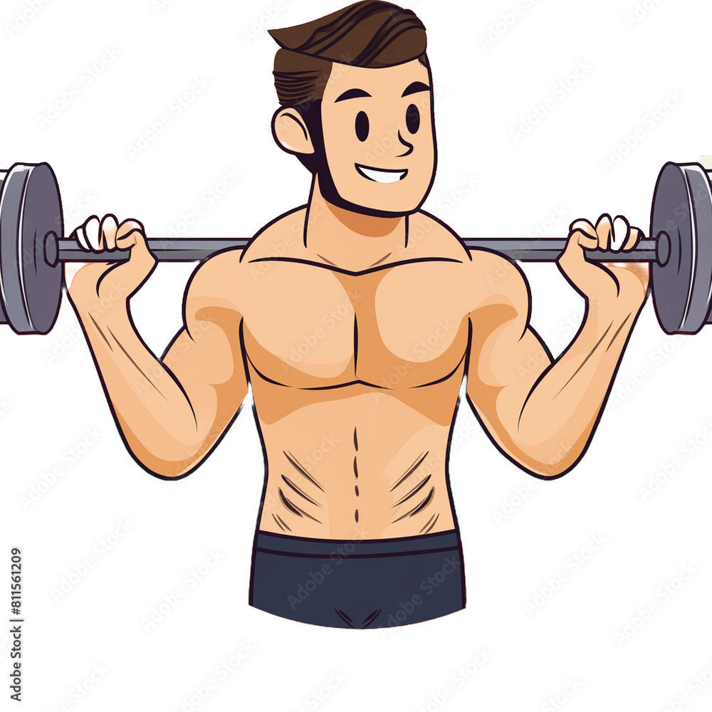 Man doing weights Man doing weights