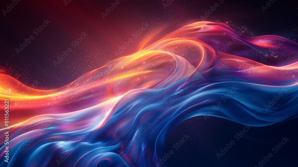 Obraz premium Abstract flow of vibrant colors in a smooth wave design