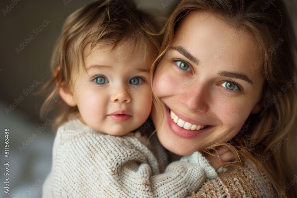 Happy Mother and her child created with Generative AI Happy Mother and her child created with Generative AI