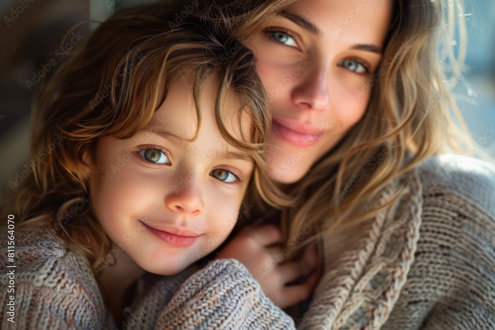 Happy Mother and her child created with Generative AI Happy Mother and her child created with Generative AI