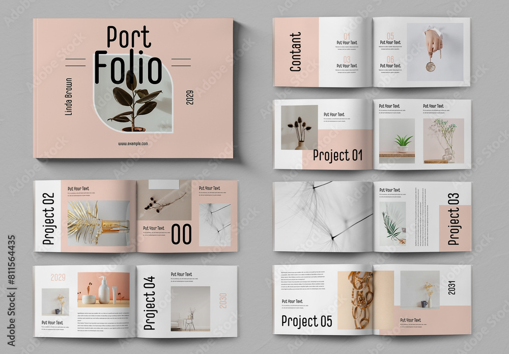 Landscape Portfolio Layout Stock Template | Adobe Stock
