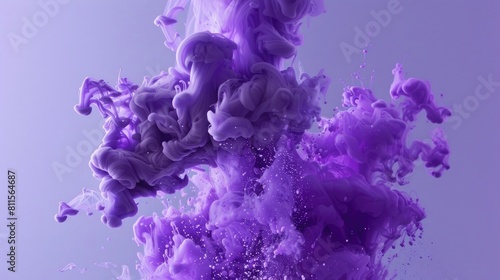 purple Inks in water, color abstract explosion