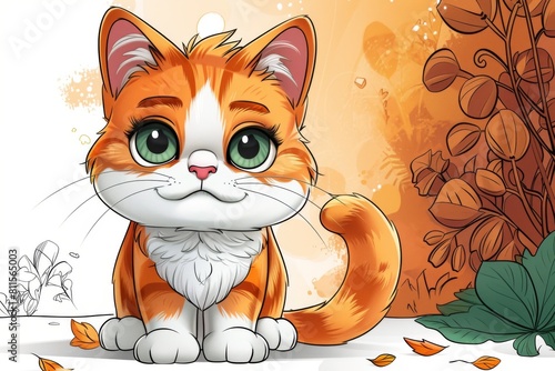 Very cute illustration of a kitty for children