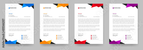 Creative business letterhead in abstract design template. 