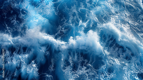 荒海で泡立つ白波背景
 photo
