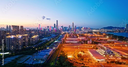 Wallpaper Mural City business district buildings in Shenzhen at sunset Torontodigital.ca