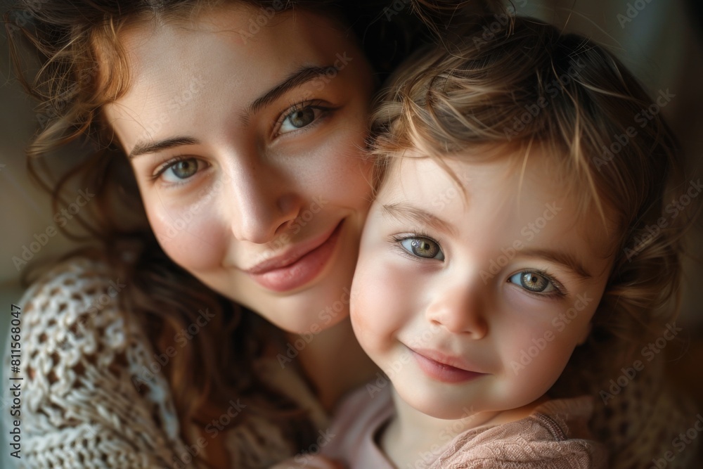 Happy Mother and her child created with Generative AI Happy Mother and her child created with Generative AI