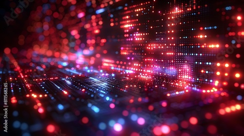 Wallpaper Mural A futuristic glass mosaic of the US flag, with pieces of glass that light up with LED technology, blending tradition with modernity. Torontodigital.ca