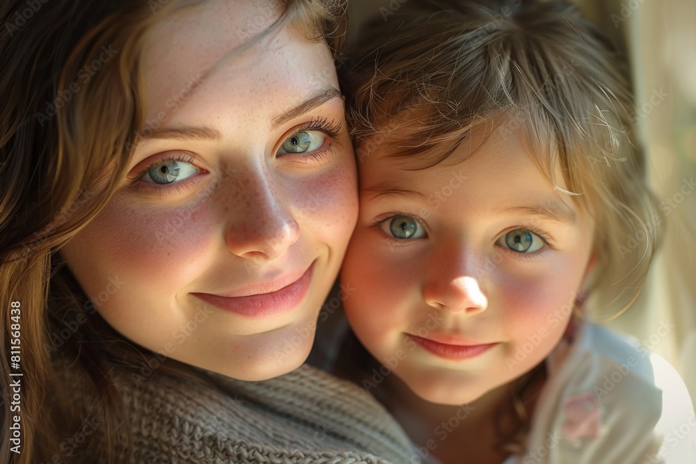 Happy Mother and her child created with Generative AI Happy Mother and her child created with Generative AI