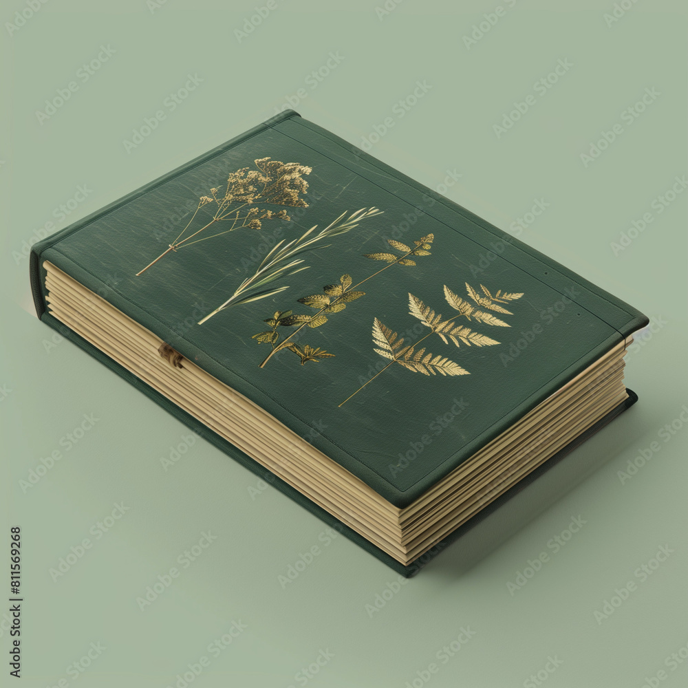 Deep Green Linen Herbalists Notebook Mockup: Elegant and Functional for Naturalists Deep Green Linen Herbalists Notebook Mockup: Elegant and Functional for Naturalists