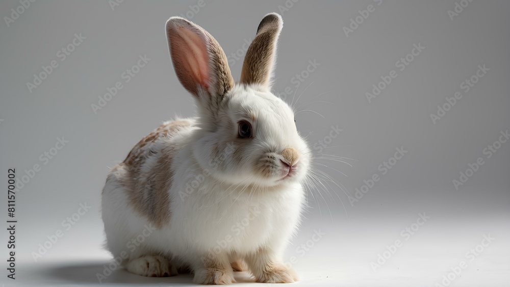 Fluffy cure rabbit in white background. free blank space Fluffy cure rabbit in white background. free blank space