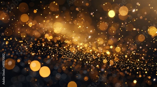 Glitter defocused abstract Twinkly Lights with golden dust and shine. Bright futuristic luxury for Christmas and party backdrop. AI Generative. hyper realistic 