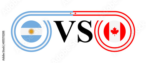 concept between argentina vs canada. vector illustration isolated on white background