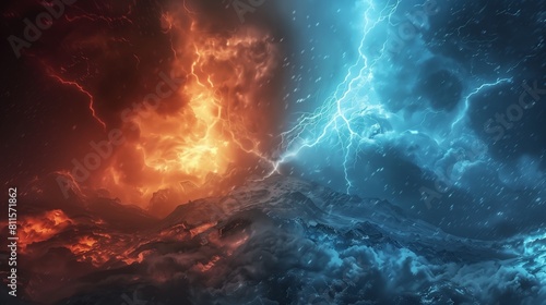 Depiction of the battle between fire and ice