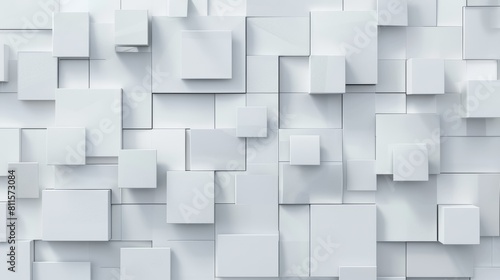 Modern white square tech corporate abstract technology background design banner pattern presentation background web template. material in white squares shapes in random geometric pattern.