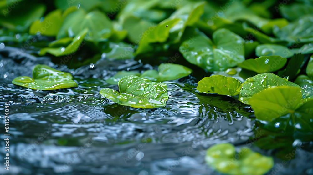 water pattern among leaves and plants in the water water pattern among leaves and plants in the water