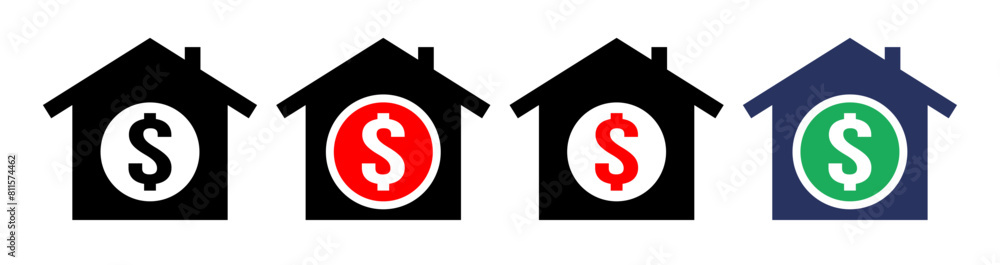 House offer sale icons set design vector. Real estate agent market property economic investment. House offer sale icons set design vector. Real estate agent market property economic investment.