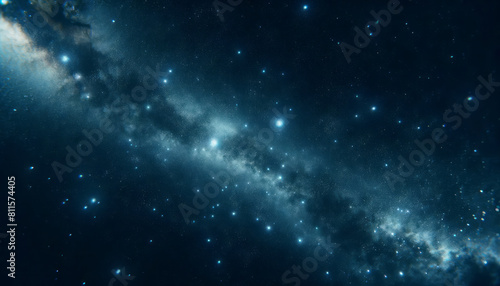 A sparkling cosmos scene with stars and gas clouds on a dark background  illustrating a space concept. Generative AI