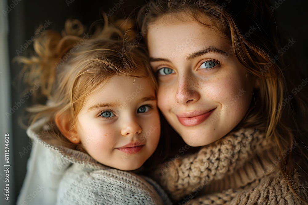 Happy Mother and her child created with Generative AI Happy Mother and her child created with Generative AI