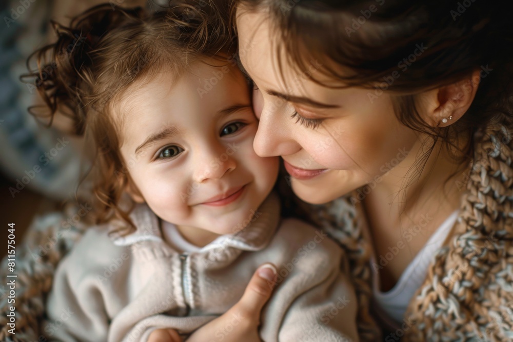 Happy Mother and her child created with Generative AI Happy Mother and her child created with Generative AI