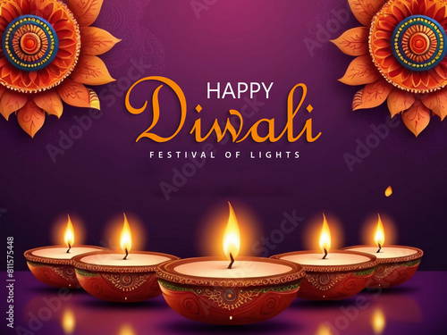 Flat Happy diwali festival beautiful color combinations Background 