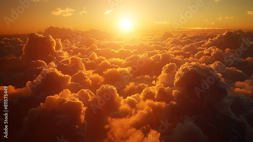 Radiant Cloudscape Illuminated by Captivating Sunlight Breaking Through the Ethereal Atmosphere