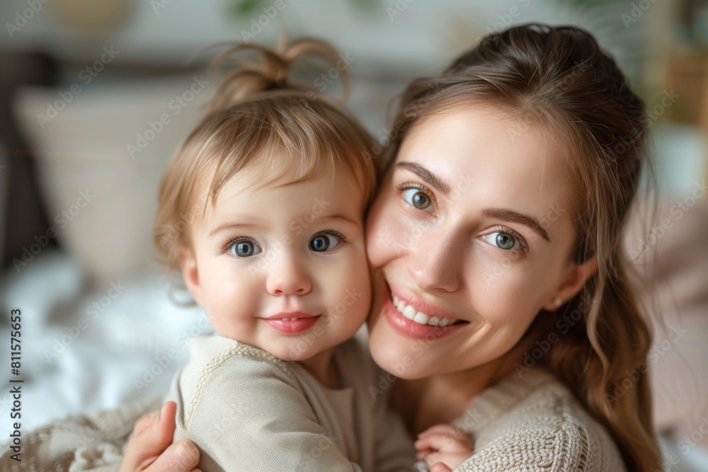 Happy Mother and her child created with Generative AI Happy Mother and her child created with Generative AI