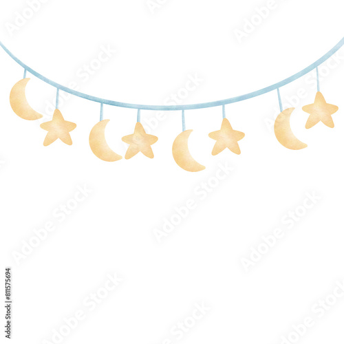 baby moon and stars hanging on a rope