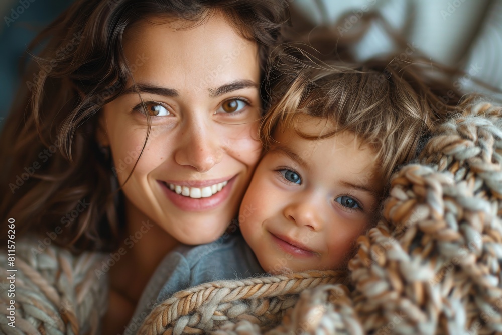 Happy Mother and her child created with Generative AI Happy Mother and her child created with Generative AI