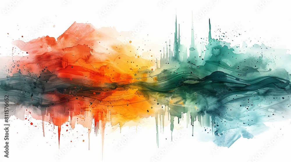 Fototapeta premium Celebrate the vibrant water color festival with spring and is celebrated with a splash of colors, music, dance Colorful pastel drawing paper texture, for greeting poster design art wallpaper