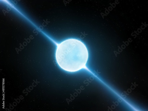 Pulsar neutron star isolated. Superdense remnant of a star in space.