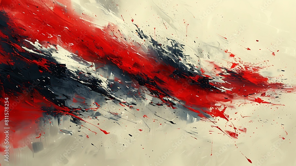 An abstract expressionist version of the US flag, where geometric blocks splinter and fragment dynamically across the canvas.