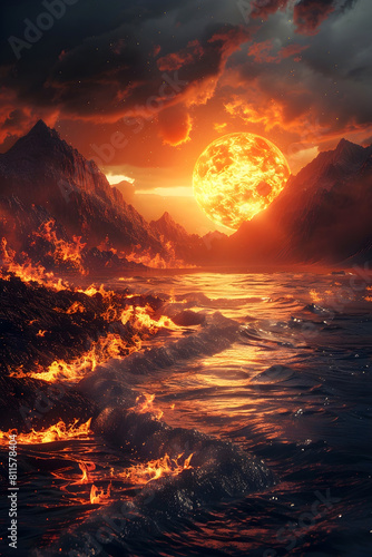 Scorching Apocalyptic Inferno of Ravaged Landscapes Afire From Climate Change Crisis