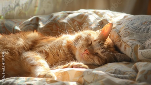 In the Glow: A Comfort-Loving Orange Feline