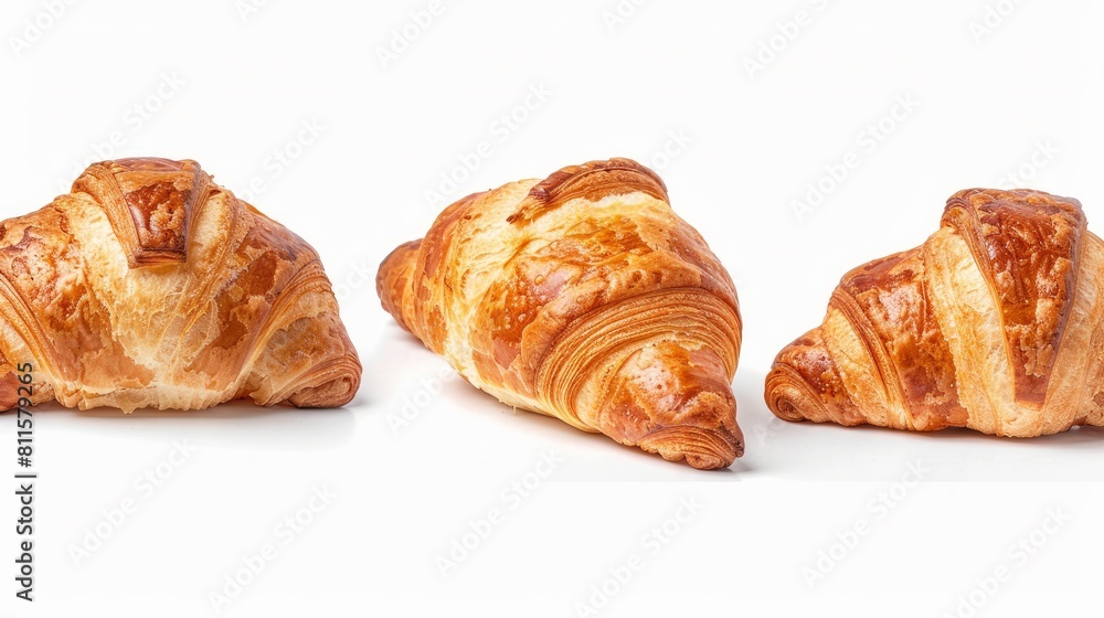 A close-up image of a croissant bread isolated on a white background