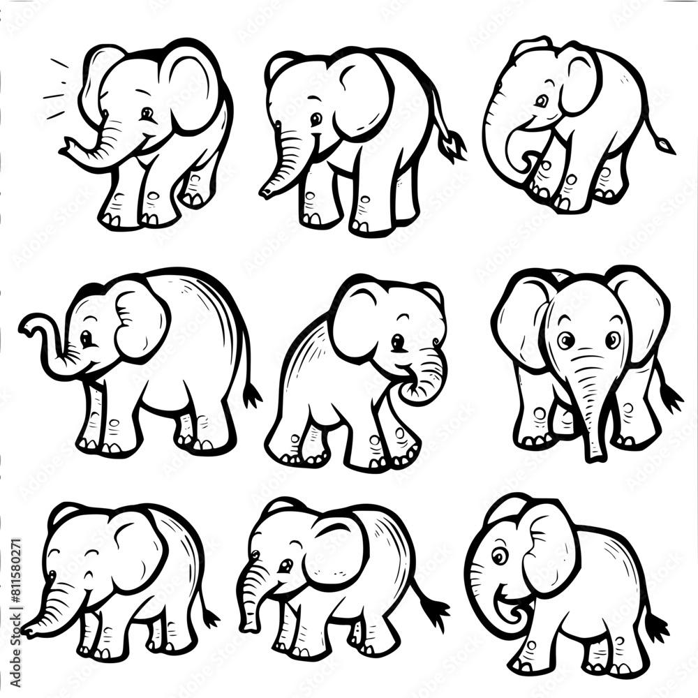 Elephant SVG, Elephant Svg, Elephant Clipart, Doodle Animal Svg, Doodle