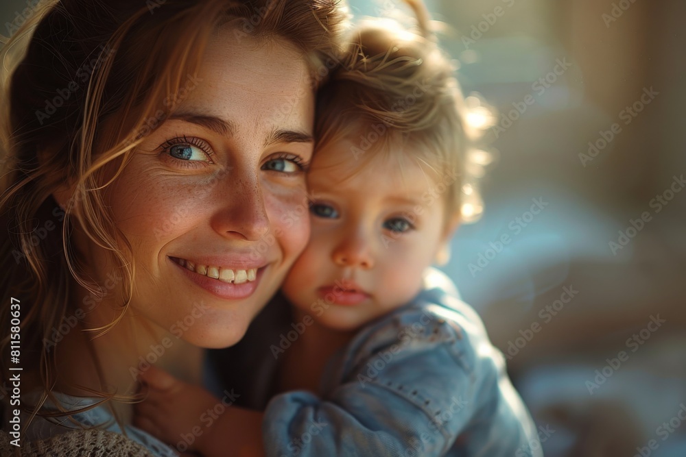 Happy Mother and her child created with Generative AI