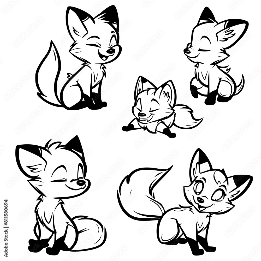 Baby Fox SVG, Fox Svg, Fox Clipart, Doodle Animal Svg, Doodle Fox Svg, Cute Fox Svg, Fox Png, Fox Vector, Jungle Animal Svg, Cute Baby Fox Svg, Fox Outline Svg, Kids Coloring Svg, Nursery Svg, Land An