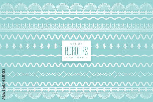 set of decorative lace pattern border banner design photo