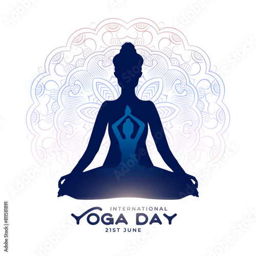 global yoga day mandala background for peace and clam