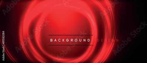 An automotive lighting design featuring a red glowing circle on a black background, with hints of amber, magenta, and electric blue accents for a modern and stylish look