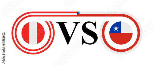 concept between peru vs chile. vector illustration isolated on white background