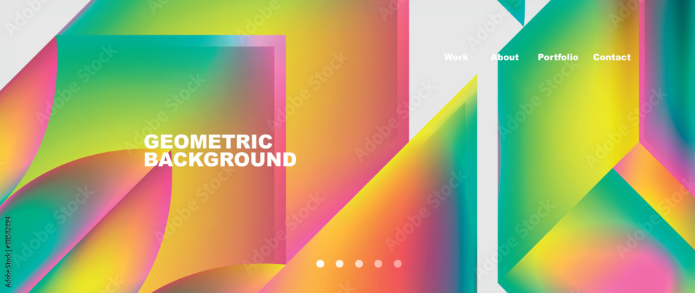 Colorful gradients with abstract geometric shapes. Vector Illustration For Wallpaper, Banner, Background, Card, Book Illustration, landing page