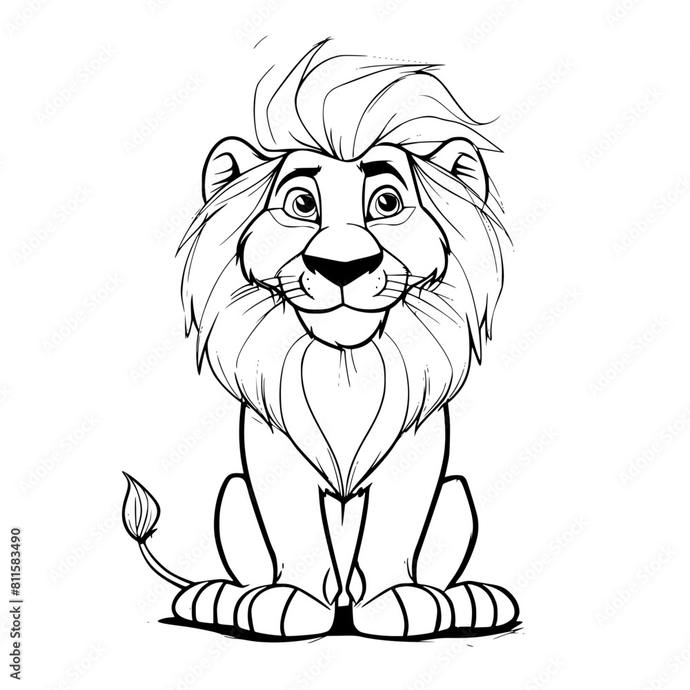 Obraz premium Baby Lion SVG, Lion Svg, Lion Clipart, Doodle Animal Svg, Doodle Lion Svg, Cute Lion Svg, Lion Png, Lion Vector, Jungle Animal Svg, Cute Baby Lion Svg, Lion Outline Svg, Kids Coloring Svg, Nursery Svg