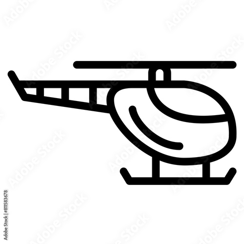 Helicopter Icon in Line Style