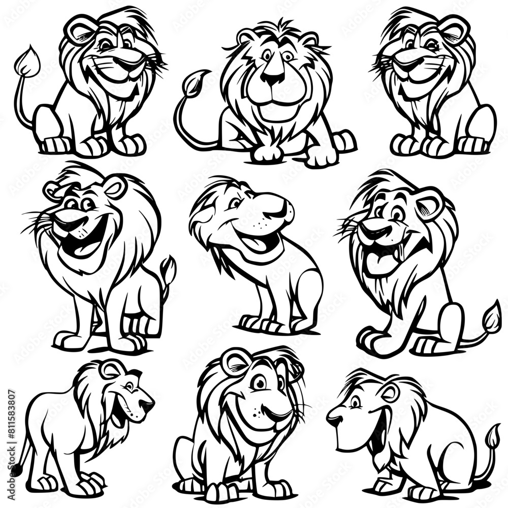 Vecteur Stock Baby Lion SVG, Lion Svg, Lion Clipart, Doodle Animal Svg